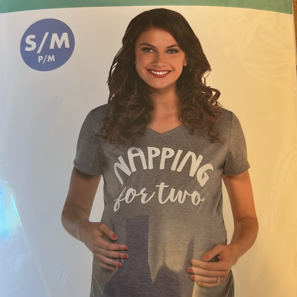 Amscan Gray Maternity Shirt - Napping for Two Women’s Small/Medium